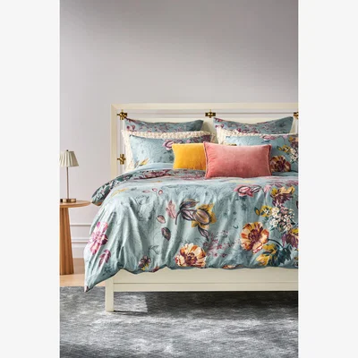 Anthropologie Olive Cotton Sateen Duvet