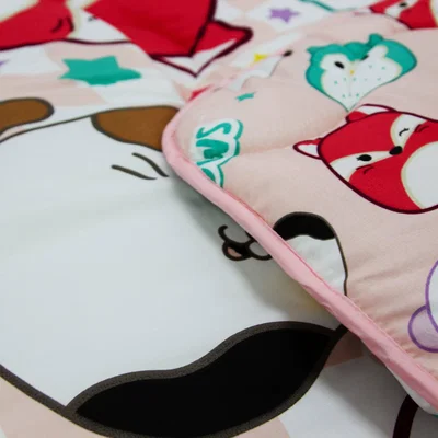 Dunelm Squishmallows Logo 10.5 Tog Single Coverless Duvet and Pillowcase Set Purple