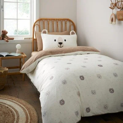 Dunelm Catherine Lansfield Cosy Bear Duvet and Pillowcase Set