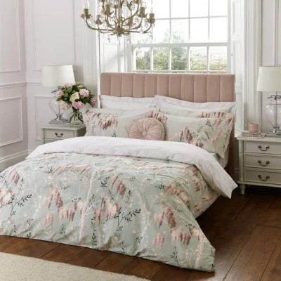 Dunelm Riona Gardens Sage Cotton Duvet Set Sage