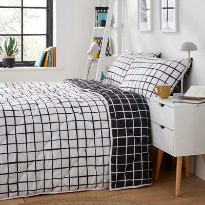 Dunelm Check 10.5 tog Coverless Duvet and Pillow Set