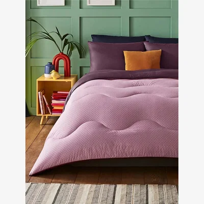 John Lewis Night Lark Motif Garden Coverless Duvet & Pillowcase Set, 10.5 Tog, Mulberry