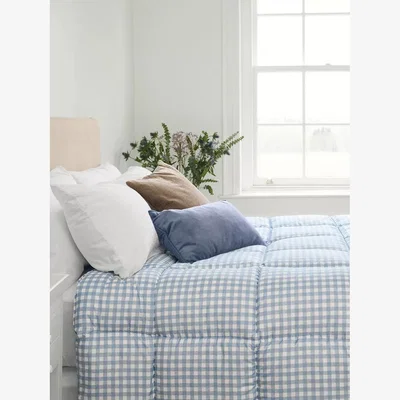 John Lewis Night Lark Gingham Coverless Duvet, 4.5 Tog, Dusk Blue