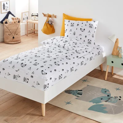 La Redoute Forest Camp Animal 100% Cotton Bed Set with Duvet