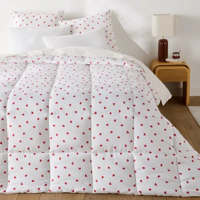 La Redoute Scacco Synthetic Duvet in Heart Print Recycled Microfibre