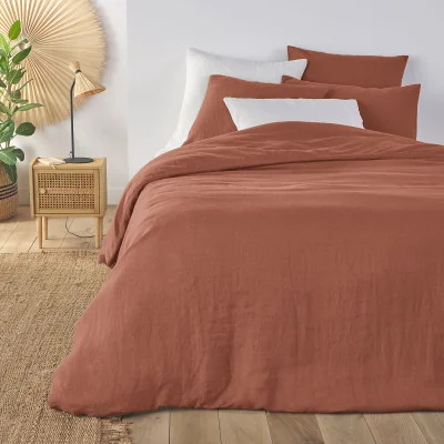 La Redoute Annaba Two-Sided Washed Linen and Cotton Duvet Dover