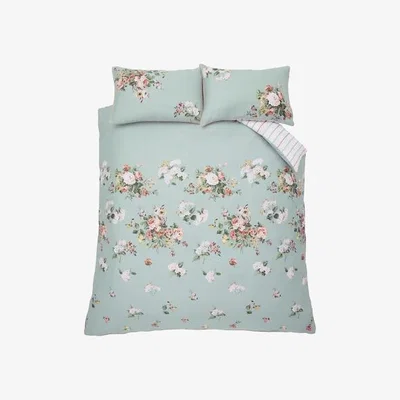 Downtown Laura Ashley Rosemore Duvet Set - Sage - Super King