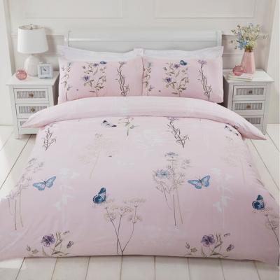 The Range Laura Floral Polycotton Duvet Set With Pillowcase - Blush / Single
