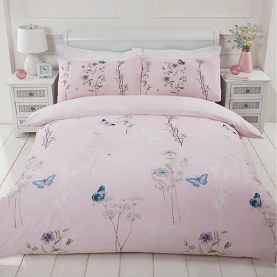 The Range Laura Floral Polycotton Duvet Set With Pillowcase - Blush / Single