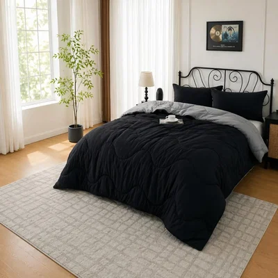 The Range Dyzi 10.5 Tog Supersoft Microfibre Duvet ¿ Coverless or Covered Set D - Black