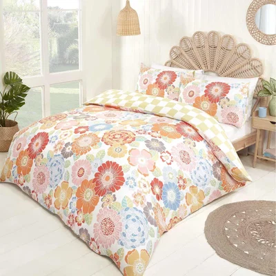 The Range Hippy  Floral Reversible Duvet Set With Pillowcase - Multicolor / Single