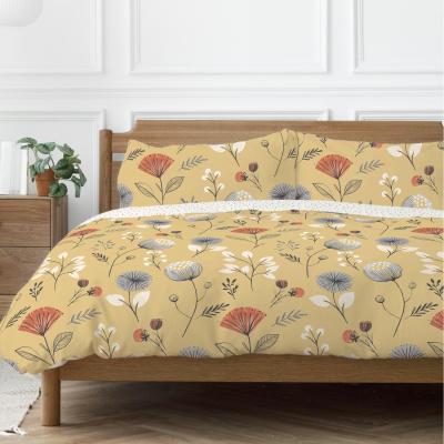 The Range Olia Floral Reversible Duvet Set - Ochre / Double