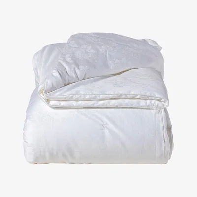 Wolf & Badger White Pure Silk Filled Duvet Long Strand Mulberry Silk Floss Fill - Queen Size, Three Kgs, Cotton Shell | Us Queen | Soft Strokes Silk