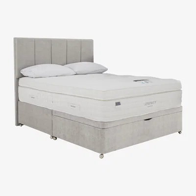 Furniture Village Silentnight - Serenity Cool Lux Gel 3000 Ultra Half Ottoman Divan Set - Super King - Grey