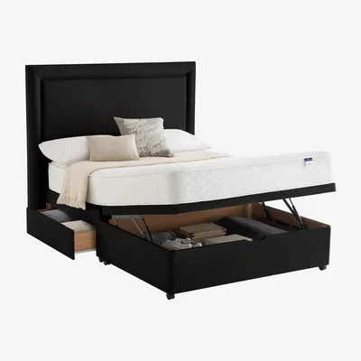 Furniture Village Silentnight - Miracoil Serenity Memory Half Ottoman Divan Set - Super King - Black