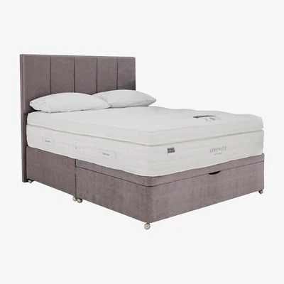 Furniture Village Silentnight - Serenity Cool Lux Gel 3000 Ultra Half Ottoman Divan Set - Super King - Beige