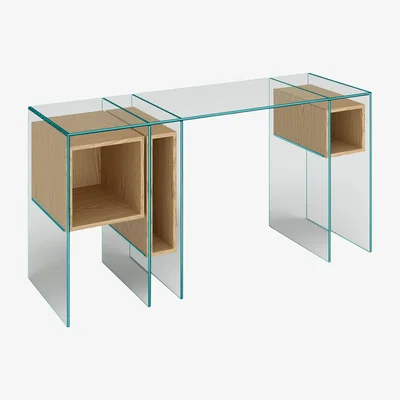 Barker and Stonehouse Tonelli Marcell Dressing Table, Clear | Barker & Stonehouse
