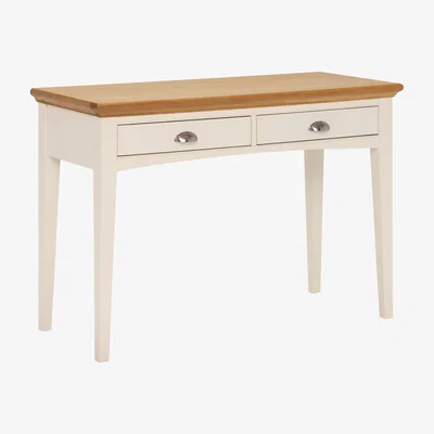 Barker and Stonehouse 2 Drawer Ivory &amp; Oak Dressing Table - W110 x D48 x H79cm - Barker &amp; Stonehouse