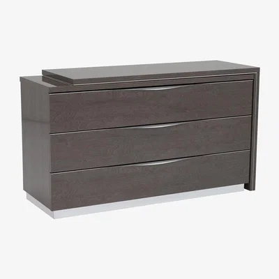 Barker and Stonehouse Lutyen 3 Drawer Dresser With Vanity Extension, Grey And Taupe