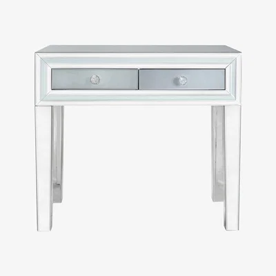 Barker and Stonehouse Quartz 2 Drawer Dressing Table, Grey Glass and Mirror