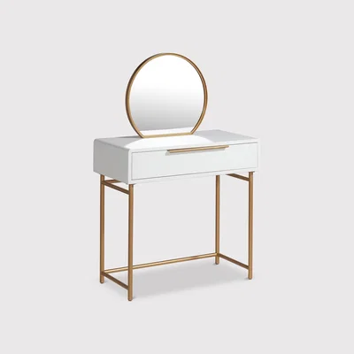 Barker and Stonehouse Gemini Dressing Table With Mirror, White | Barker & Stonehouse