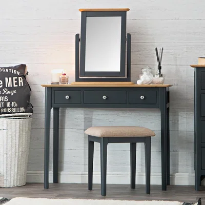 Chiltern Oak Furniture Bergen Blue Painted Oak Dressing Table