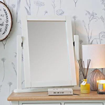 Chiltern Oak Furniture Gloucester White Painted Dressing Table Mirror
