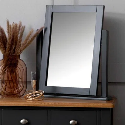 Chiltern Oak Furniture Gloucester Midnight Grey Painted Dressing Table Mirror