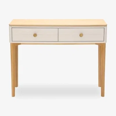 Cult Furniture Mabel 2 Drawer Dressing Table, Light Oak & Taupe