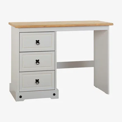 Dunelm Corona Grey 3 Drawer Dressing Table Grey