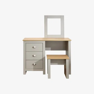 Dunelm Lancaster Dressing Table Set Grey and Brown