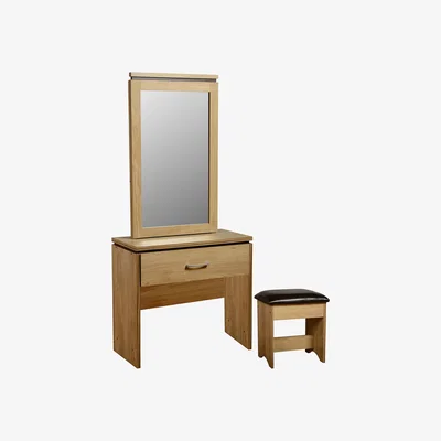 Dunelm Charles Oak 1 Drawer Dressing Table Set Brown