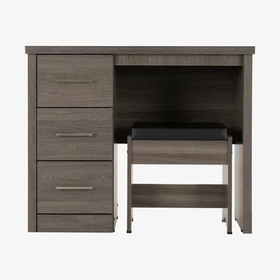 Dunelm Lennon Dark Grey 3 Drawer Dressing Table Set Black