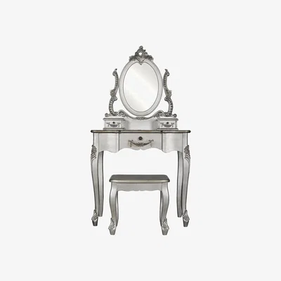 Dunelm Toulouse Silver Dressing Table Set Silver