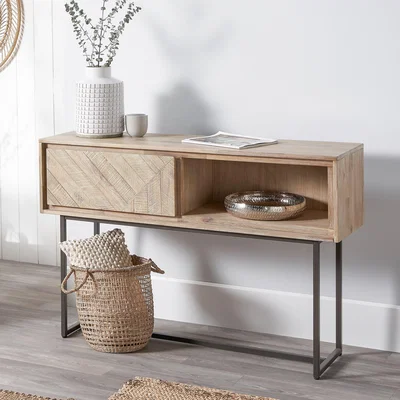 Dunelm Pacific Marca 1 Drawer Dressing table, Natural Acacia Natural