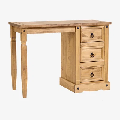 Dunelm Core Corona Single Pedestal Dressing Table Natural