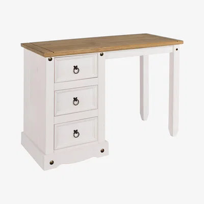 Dunelm Corona Single Pedestal Dressing Table White