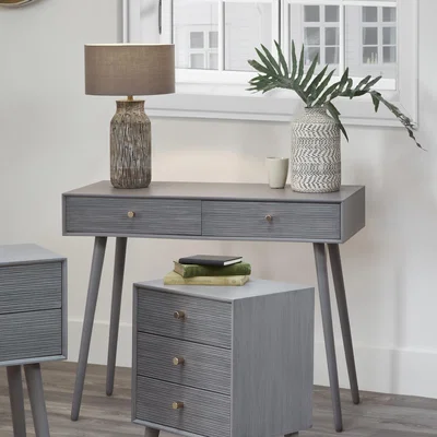 Dunelm Pacific Chaya 2 Drawer Dressing Table, Grey Pine Grey