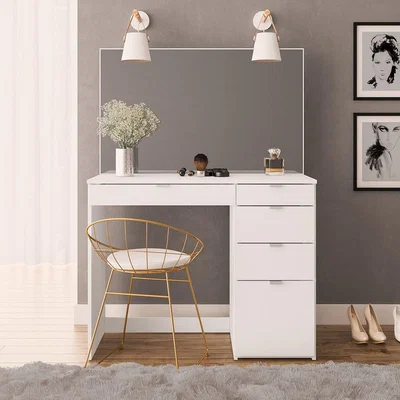 Dunelm Demi 5 Drawer Dressing Table with Mirror White