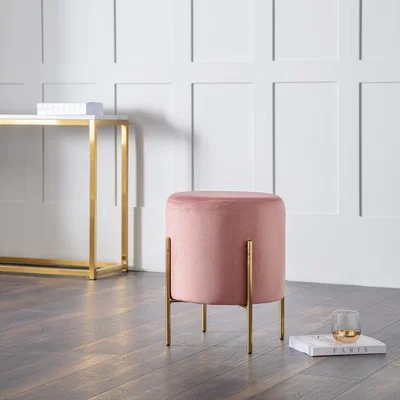 Dunelm Harrogate Velvet Dressing Stool Pink