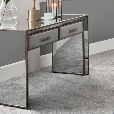 Dunelm Pacific Brindisi 2 Drawer Dressing Table, Grey Velvet Grey