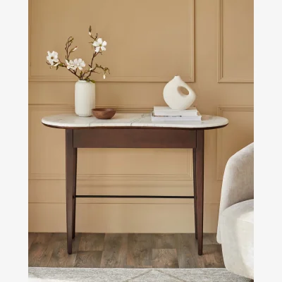 Danetti Reagan dark mango wood marble top dressing table