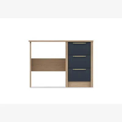 Furniture Village London Bedrooms - Chelsea 3 Drawer Dressing Table with Gold Handles - Royal Blue