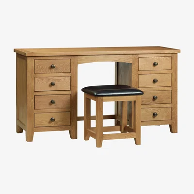 Furniture Village Addison Twin Pedestal Dressing Table - Brown