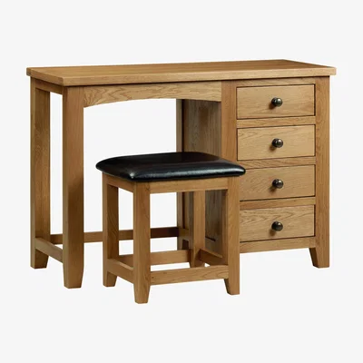 Furniture Village Addison Single Pedestal Dressing Table - Brown