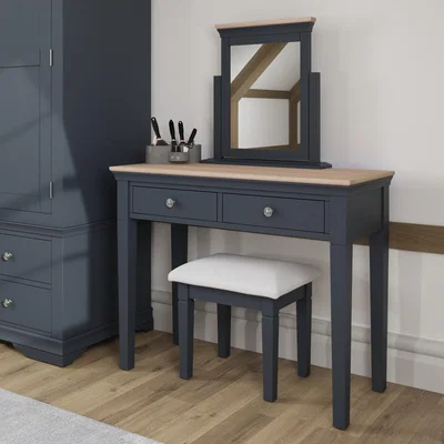 Furniture123 Midnight Grey Painted Dressing Table-The Wickerman