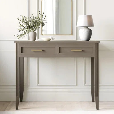 Furniture123 Dark Wood Dressing Table with 2 Drawers - Delilah