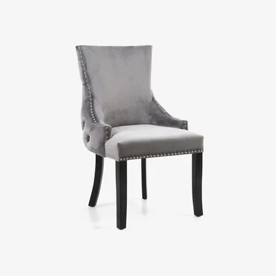 Furniture123 Winslow Single Brushed Velvet Grey Dressing Table Chair
