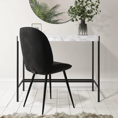 Furniture123 White Faux Marble Dressing Table - Roxy