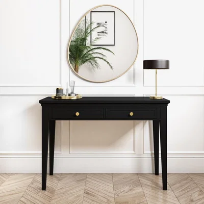 Furniture123 Black Dressing Table with 2 Drawers - Georgia